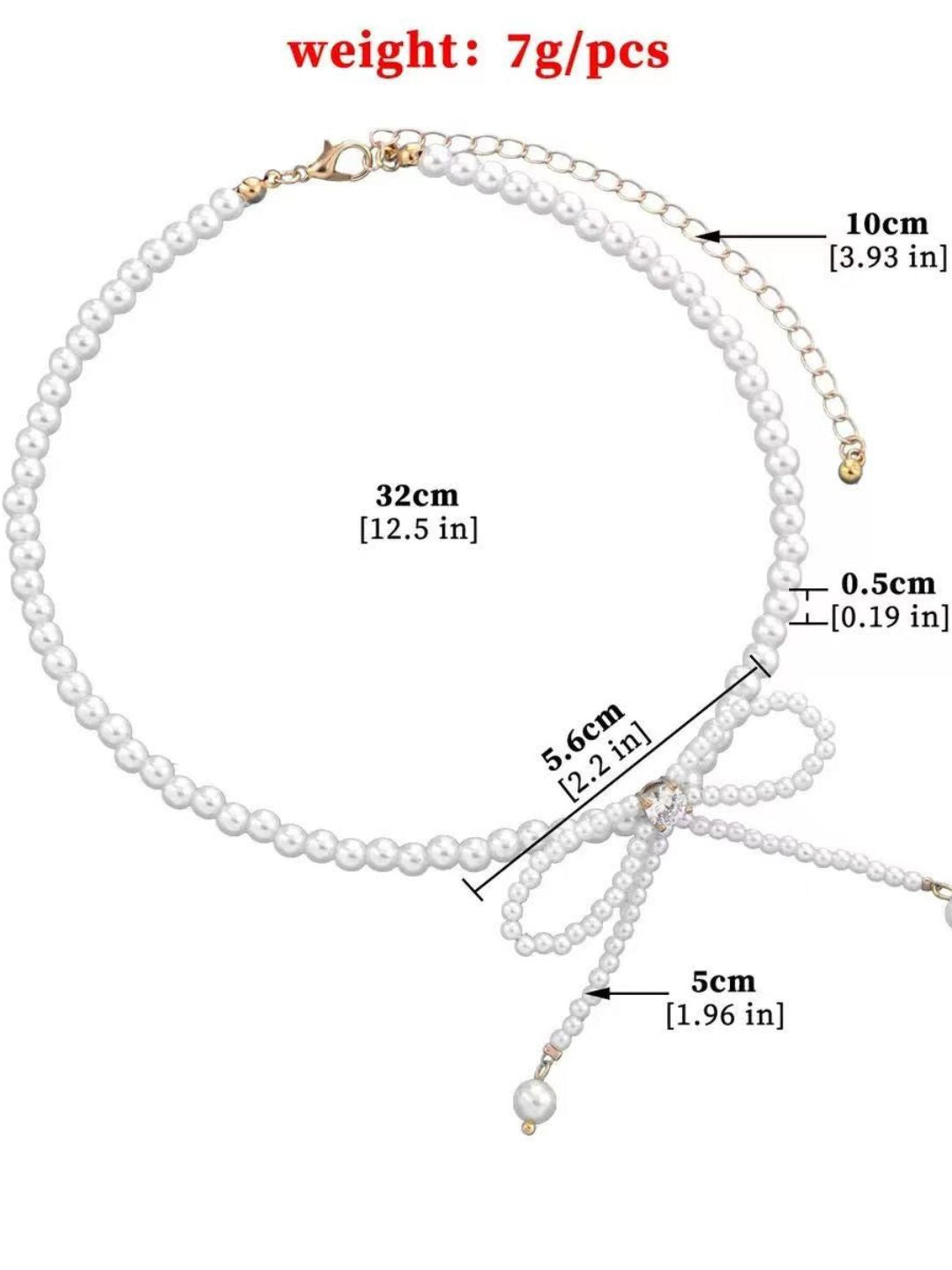 BOWKNOT FAUX PEARL NECKLACE