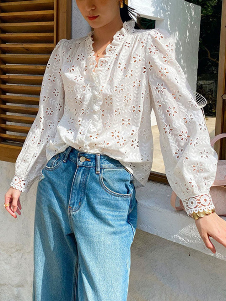 Light Luxury Simple Hollow Top