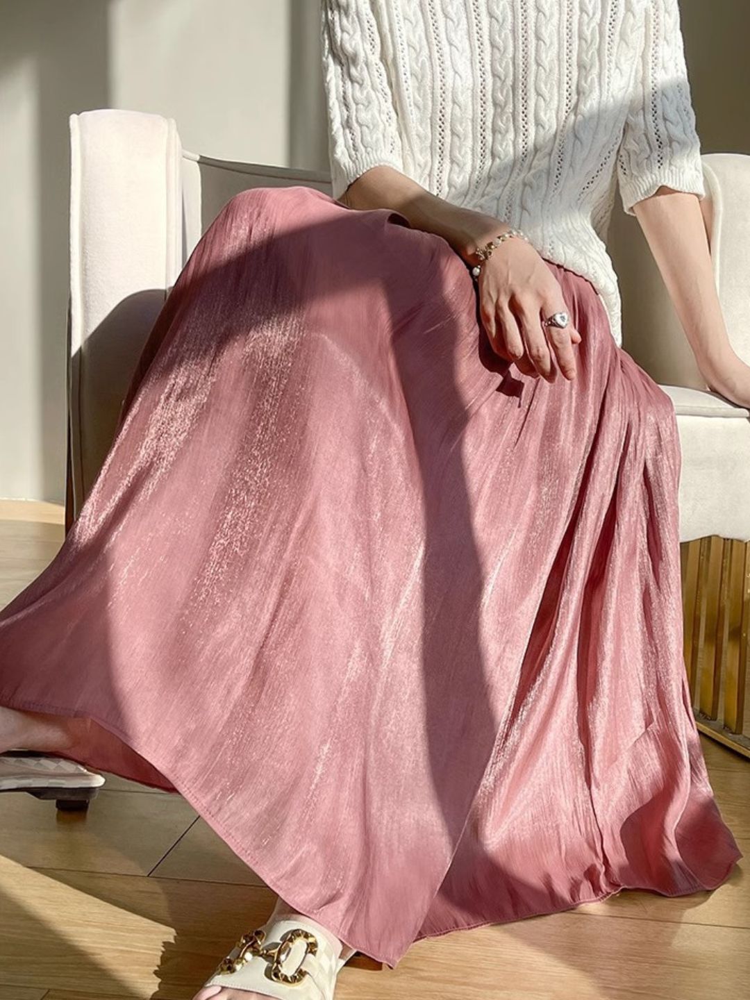 Temperament Mesh Skirt - White