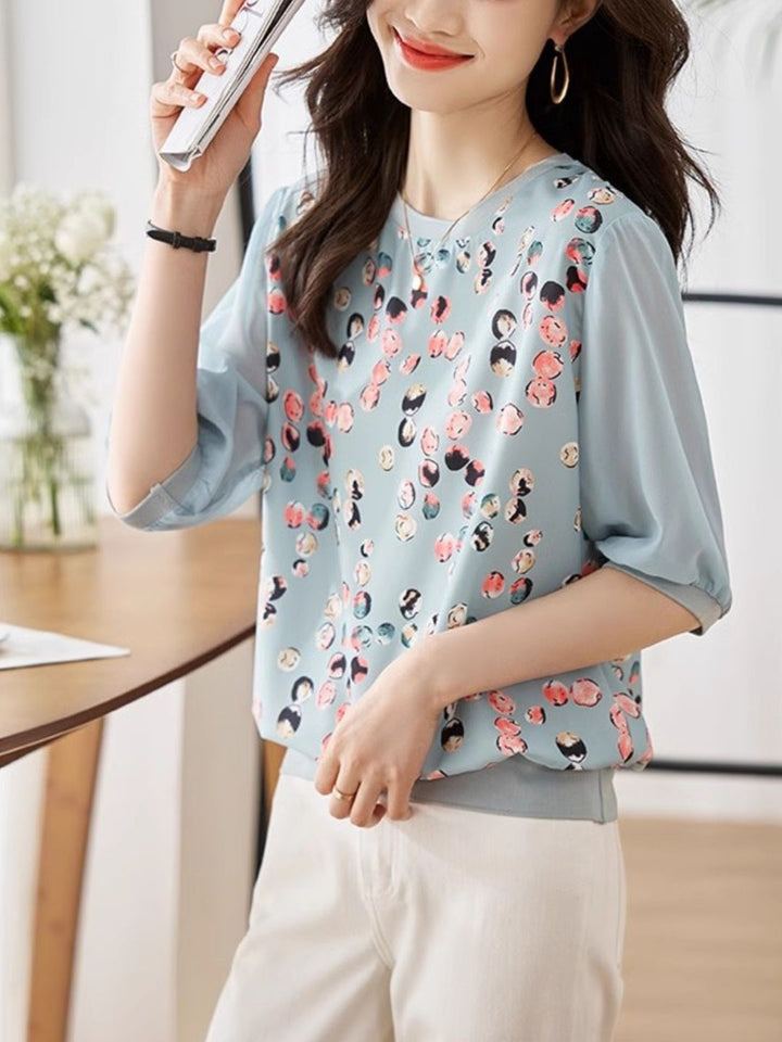 Crew Neck Printed Top