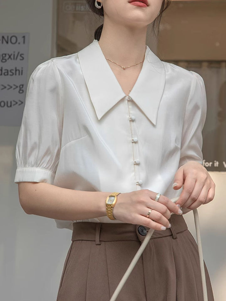 V-neck Puff Sleeve Top