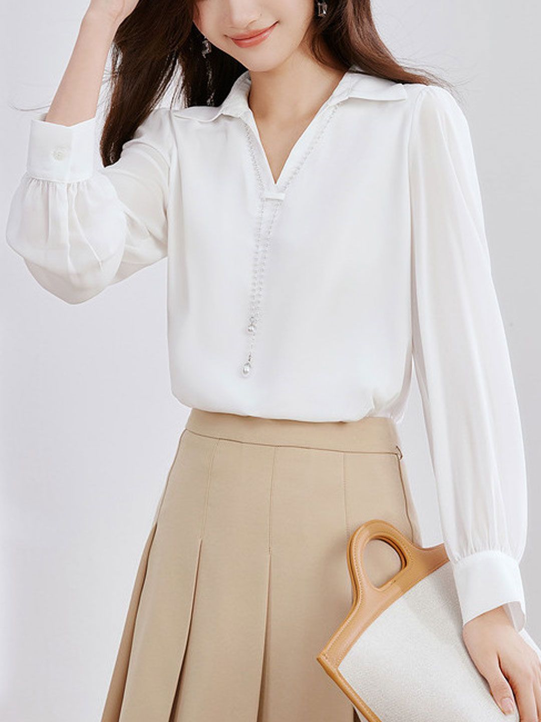 Elegant V-Neck Satin TOP
