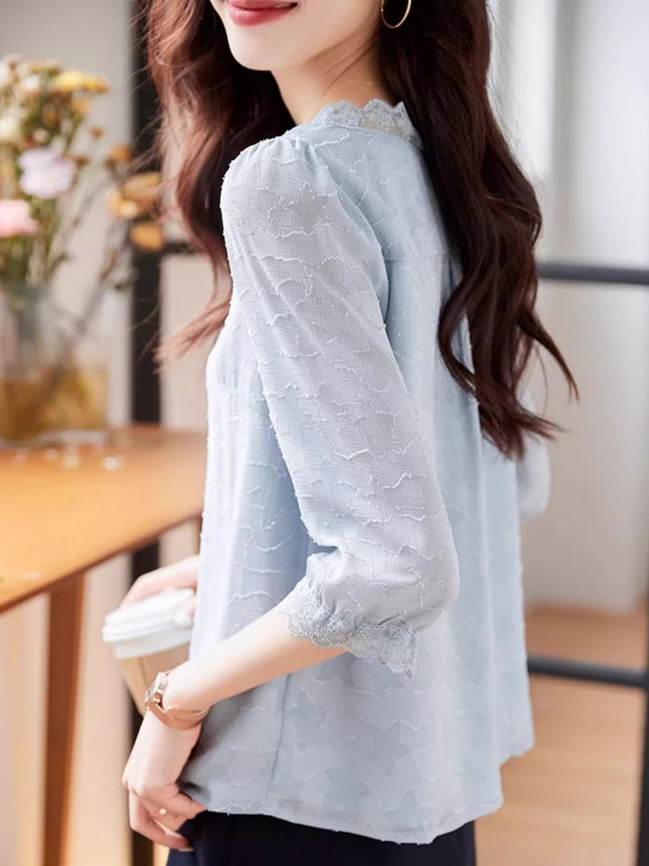 Chiffon V-neck Shirt