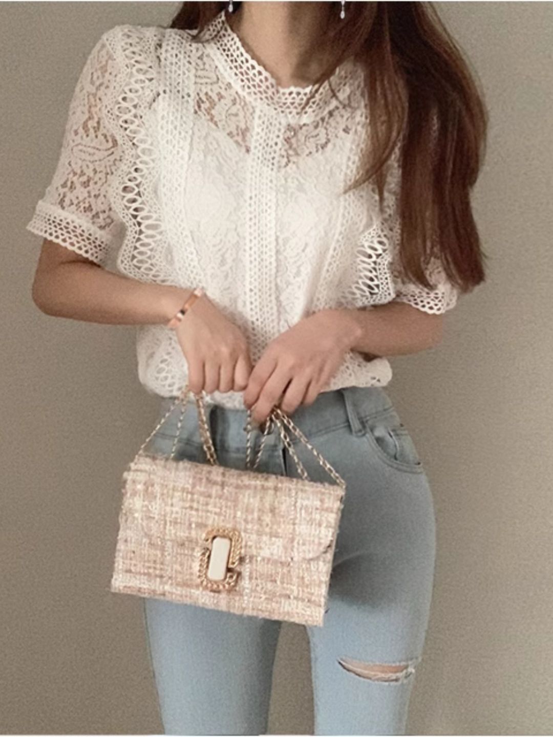Lace Short Sleeve Shirt