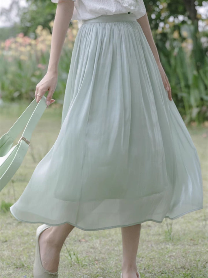 High Waist A-line Skirt