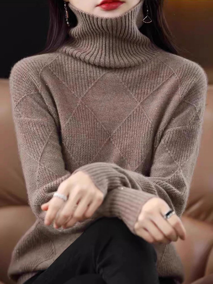 Loose Turtleneck Knitted Sweater
