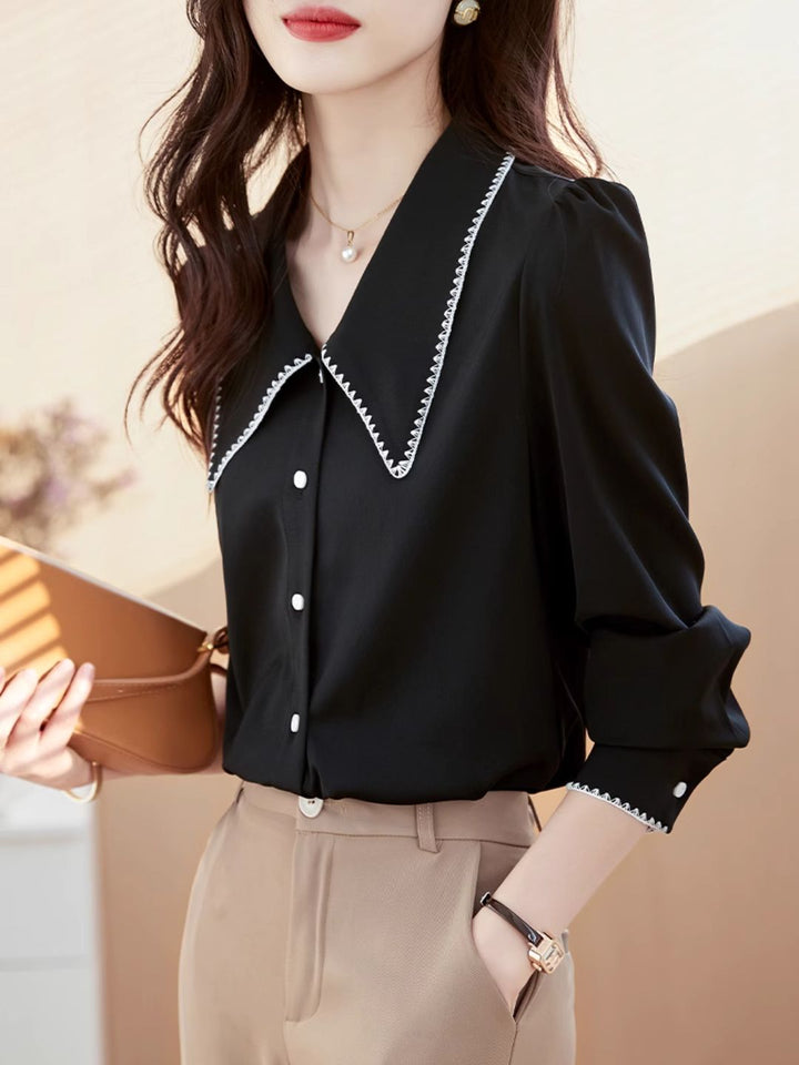 Lapel Chiffon Shirt