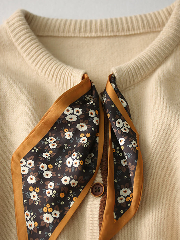 Vintage Crew Neck knitted Cardigan