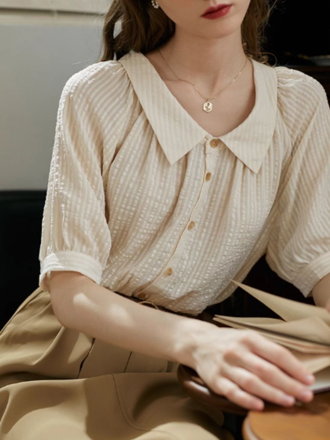 Textured Short-sleeved Shirt