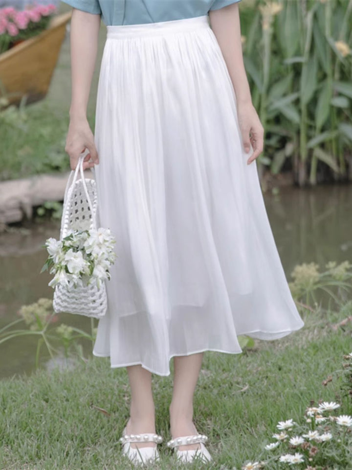 High Waist A-line Skirt