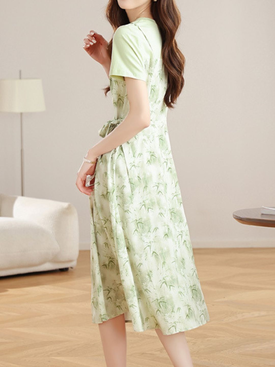 Mint Green Floral Dress