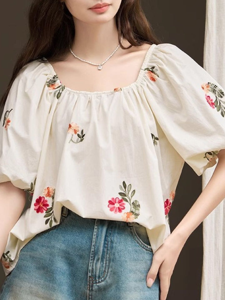 Floral Embroidered Shirt