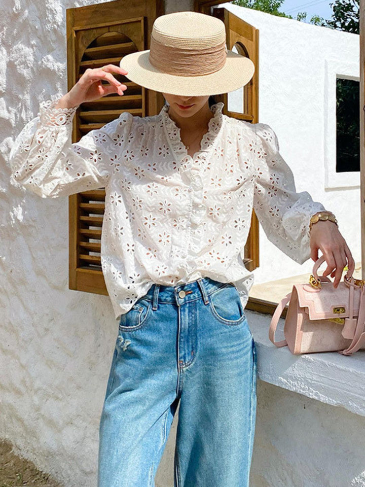 Light Luxury Simple Hollow Top