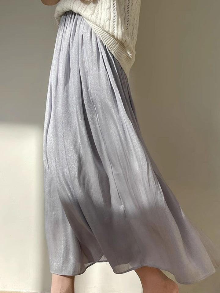 Temperament Mesh Skirt - White