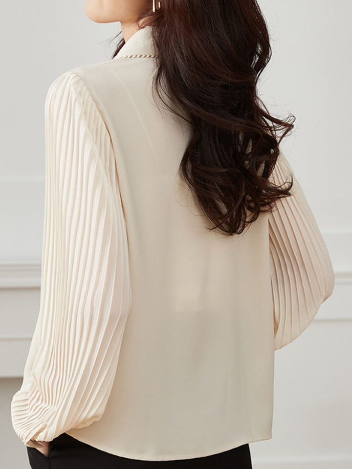 Elegant Puff Sleeve Lapel Shirt