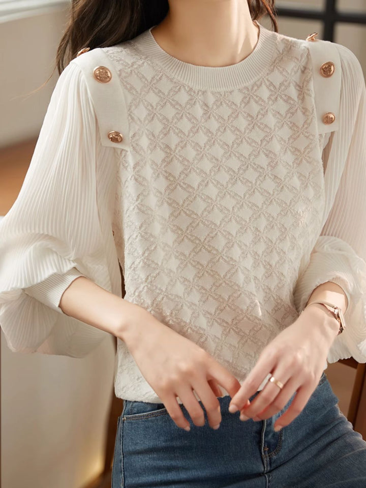 Loose Chiffon Shirt - White