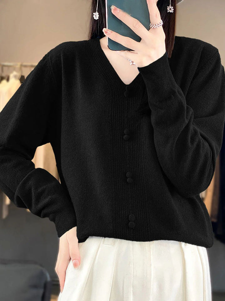Casual V-neck Loose Knitted Sweater