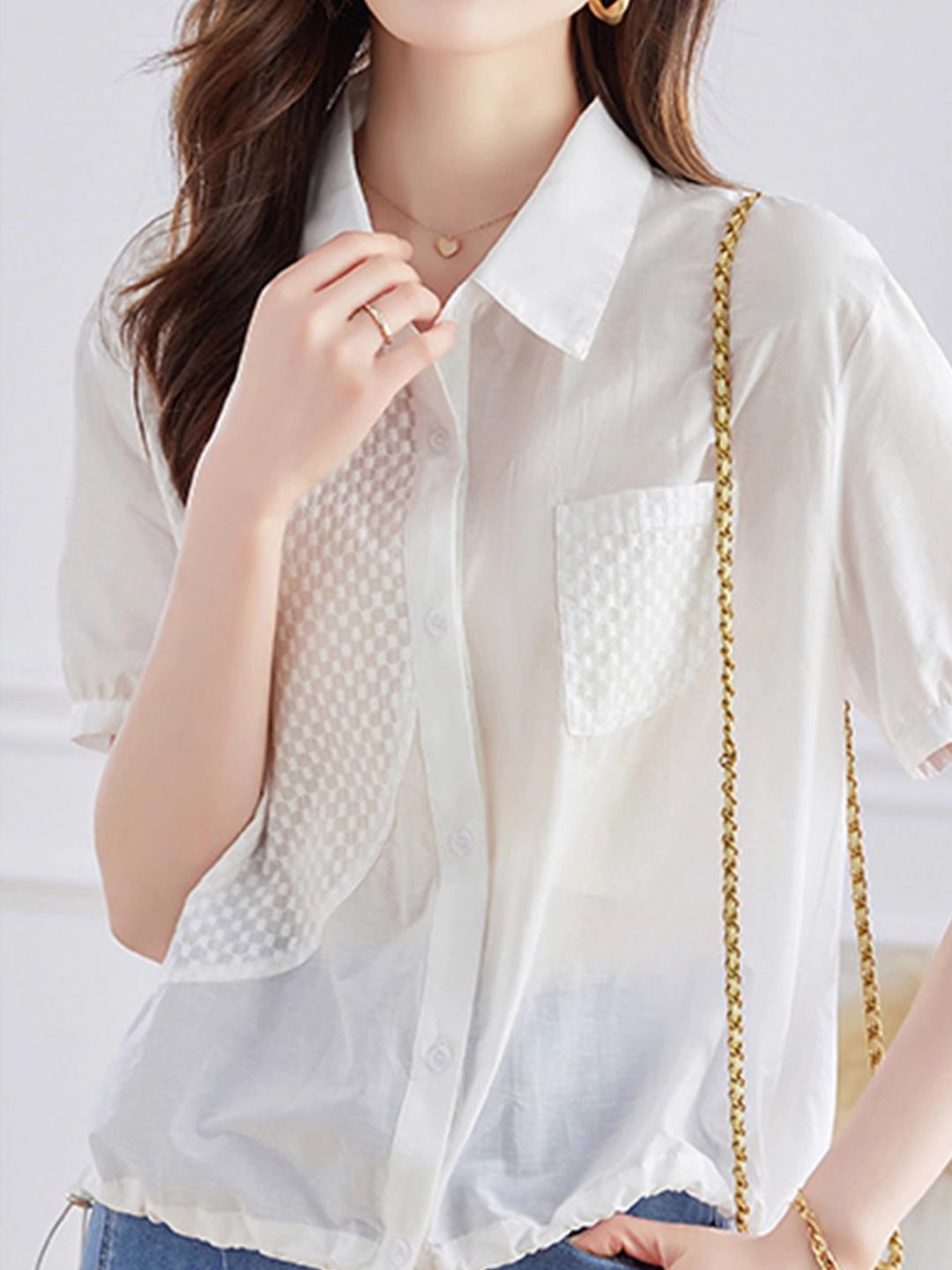 Fashion Lapel Short Sleeve Shirt