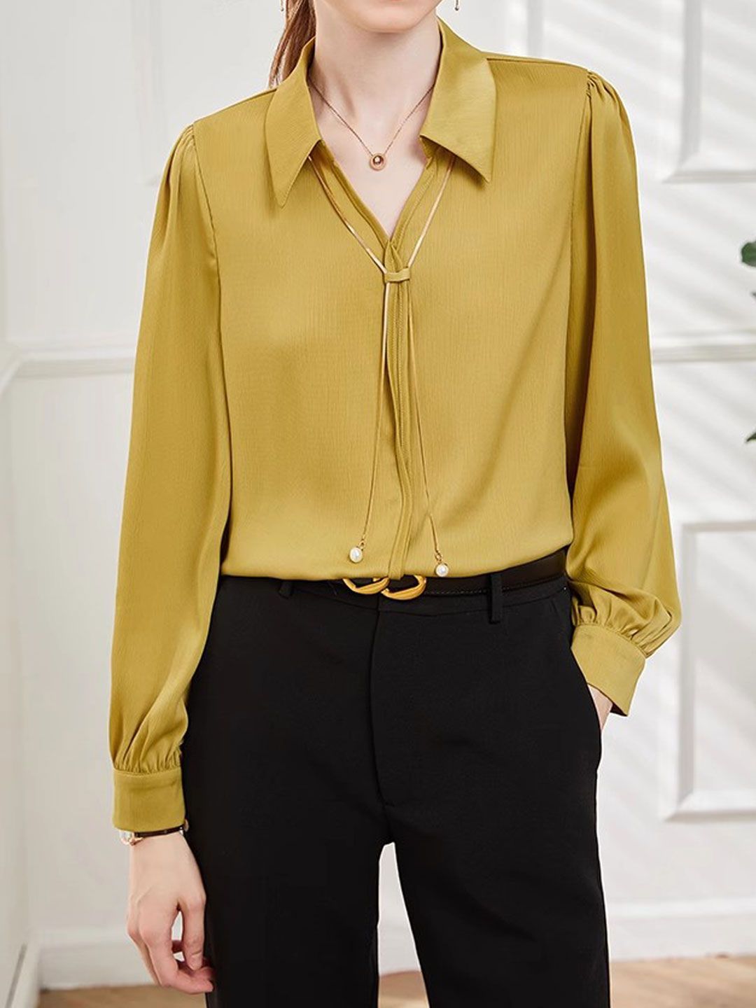 Elegant V-Neck Satin TOP