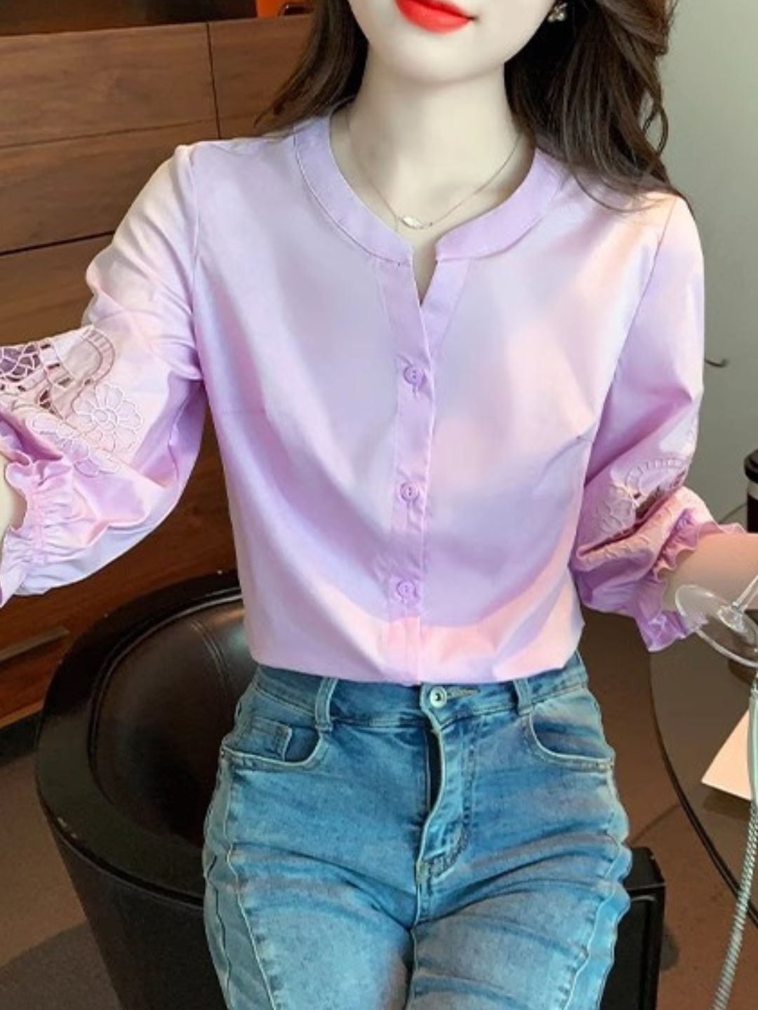 Chiffon Puff Sleeve Top