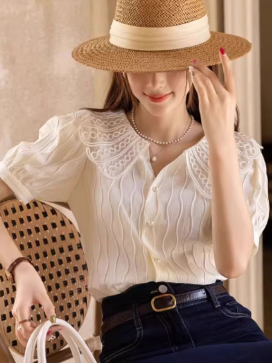 Retro Doll collar chiffon Blouse