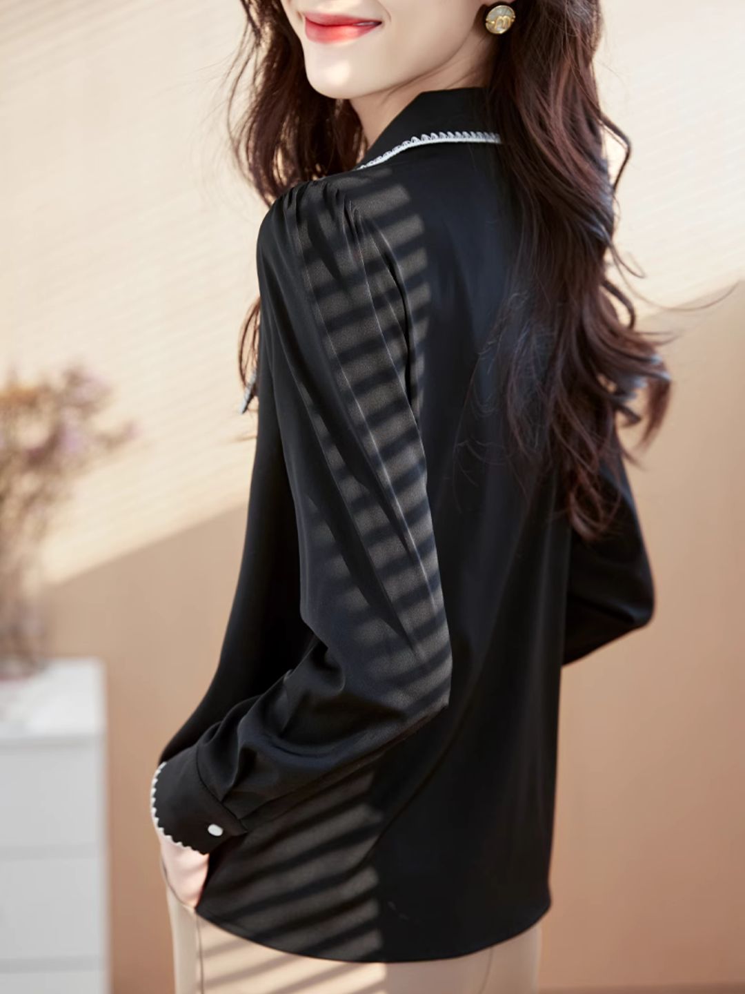 Lapel Chiffon Shirt