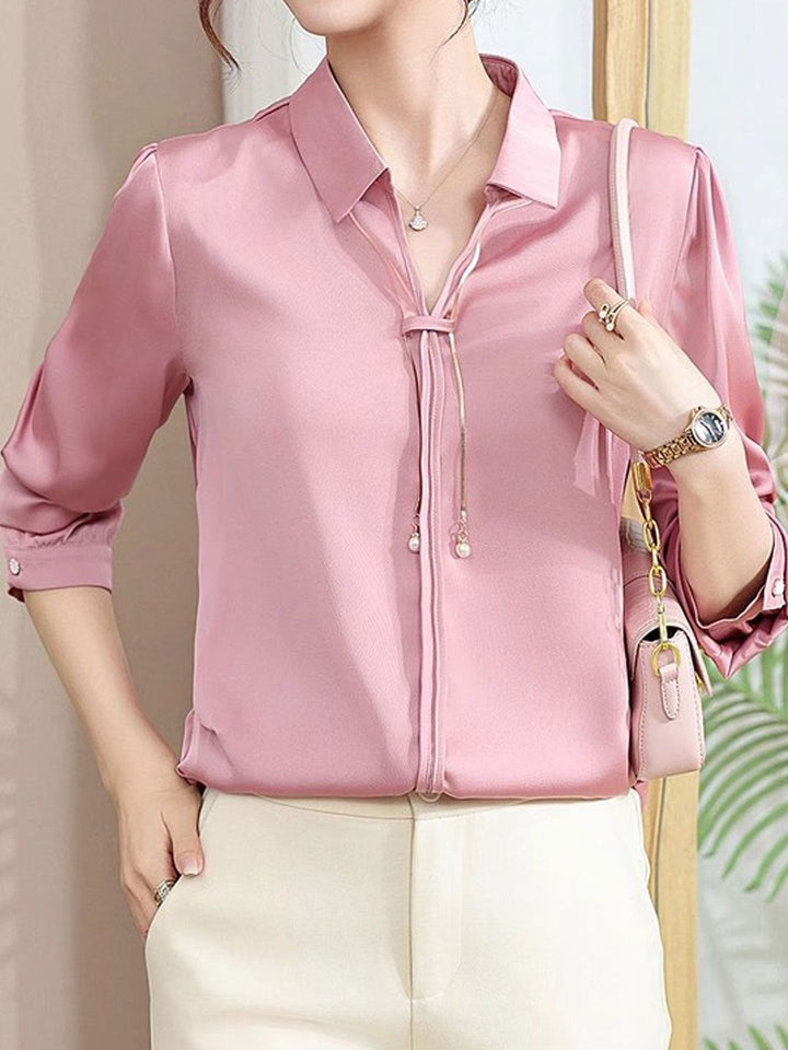 Elegant V-Neck Satin TOP