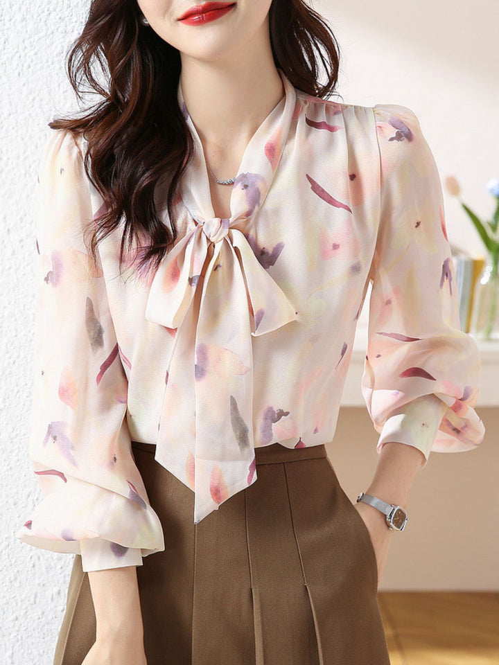 Elegant V-Neck Floral Shirt