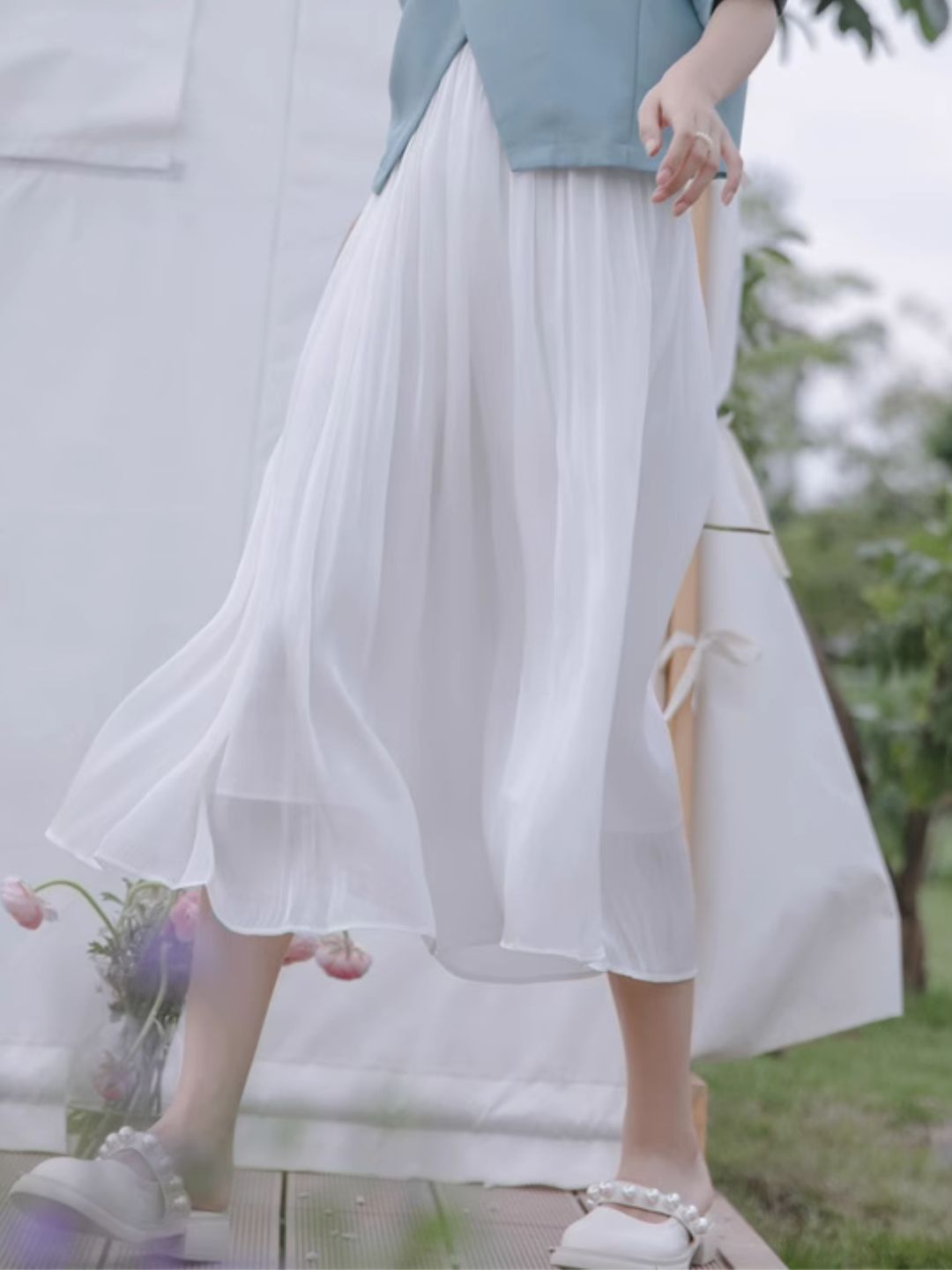 High Waist A-line Skirt