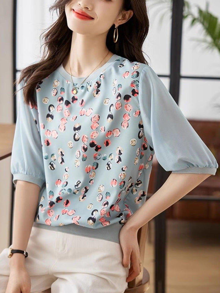 Crew Neck Printed Top