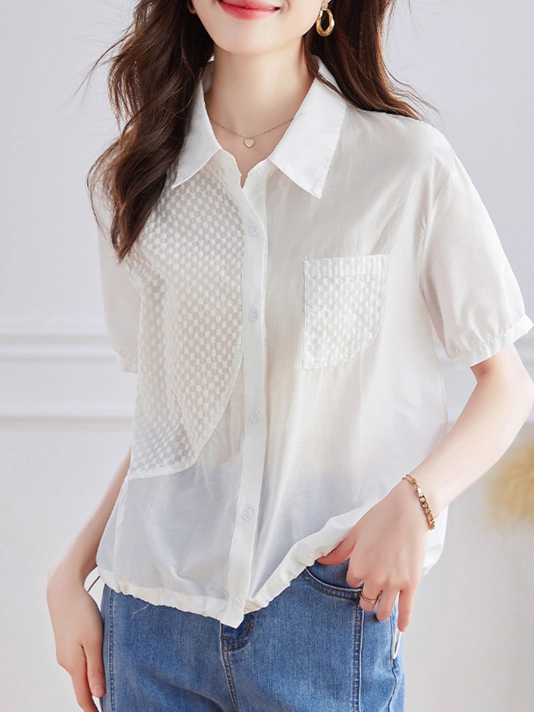 Fashion Lapel Short Sleeve Shirt