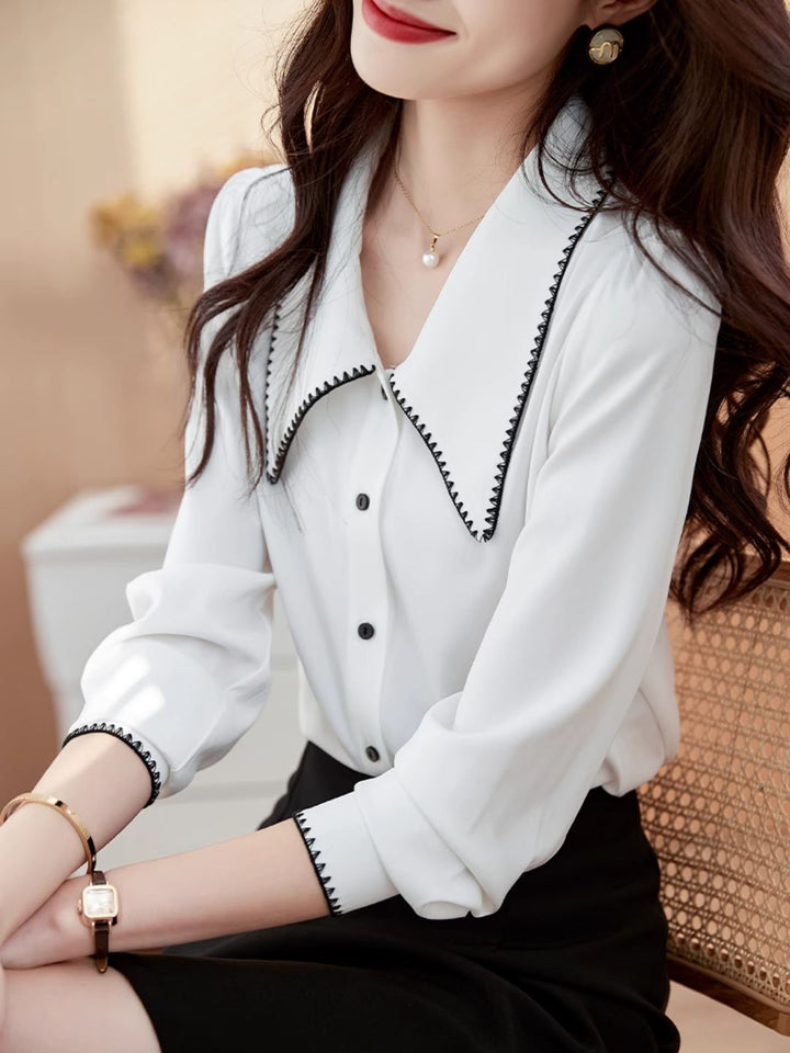 Lapel Chiffon Shirt