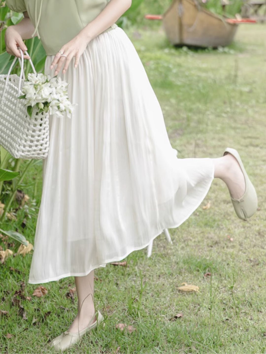 High Waist A-line Skirt