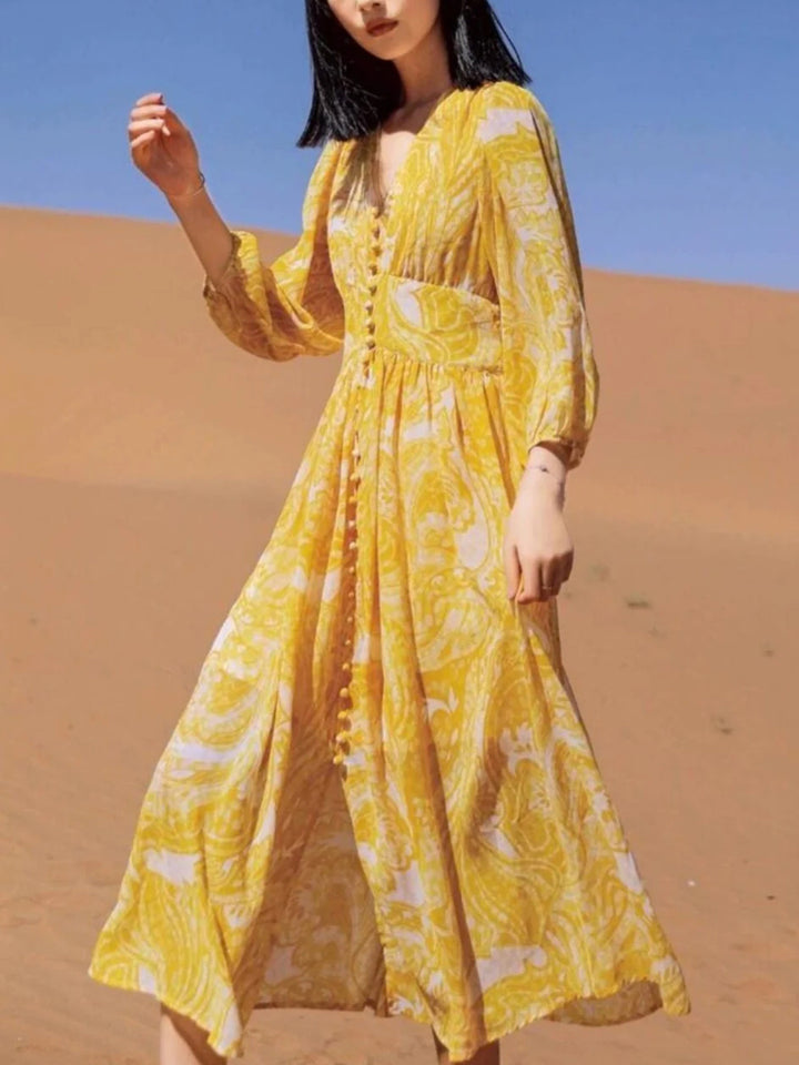 V-neck Chiffon Dress