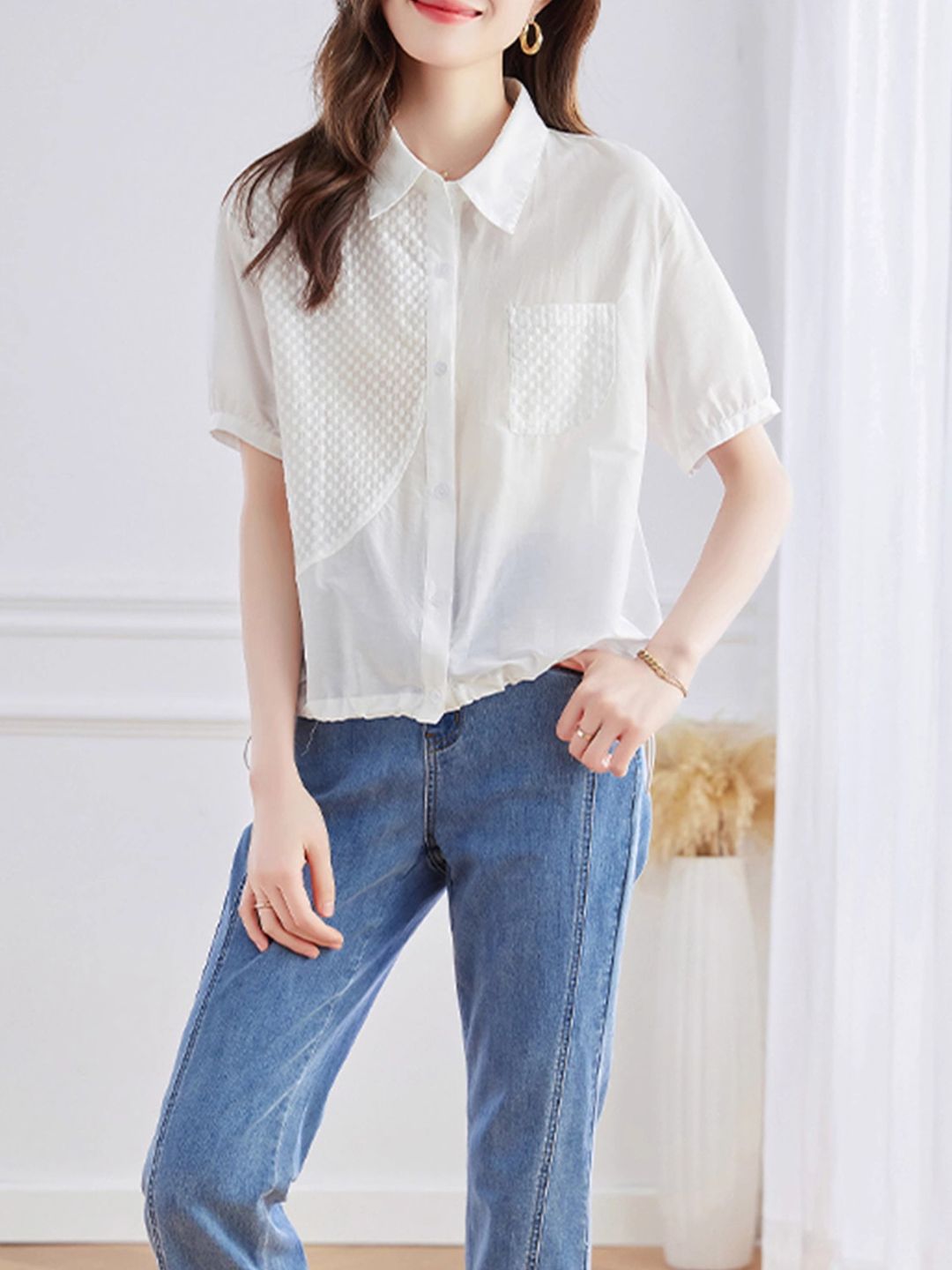 Fashion Lapel Short Sleeve Shirt