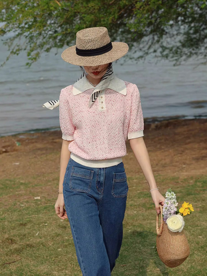 POLO Collar  Short Sleeves