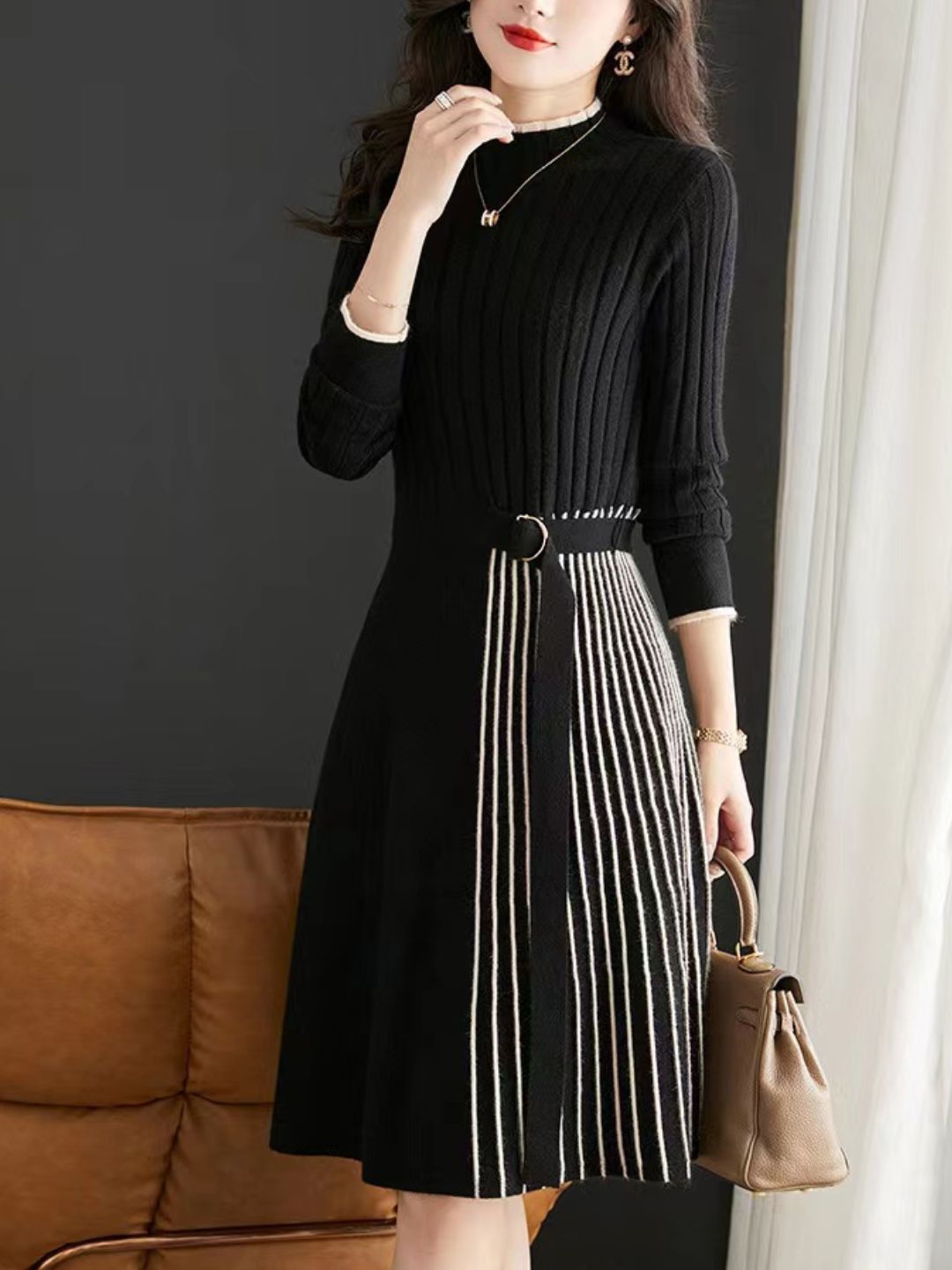 Knitted Pleated Dress