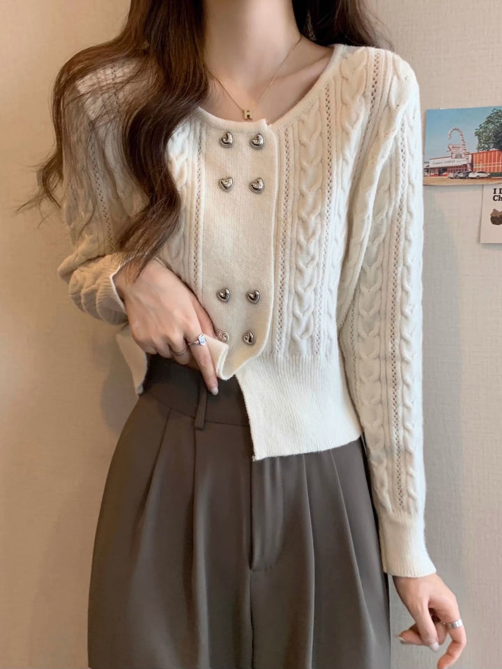 Double Breasted Knit Cardigan