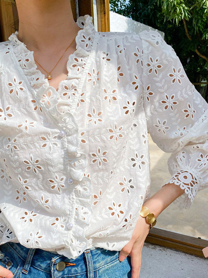 Light Luxury Simple Hollow Top