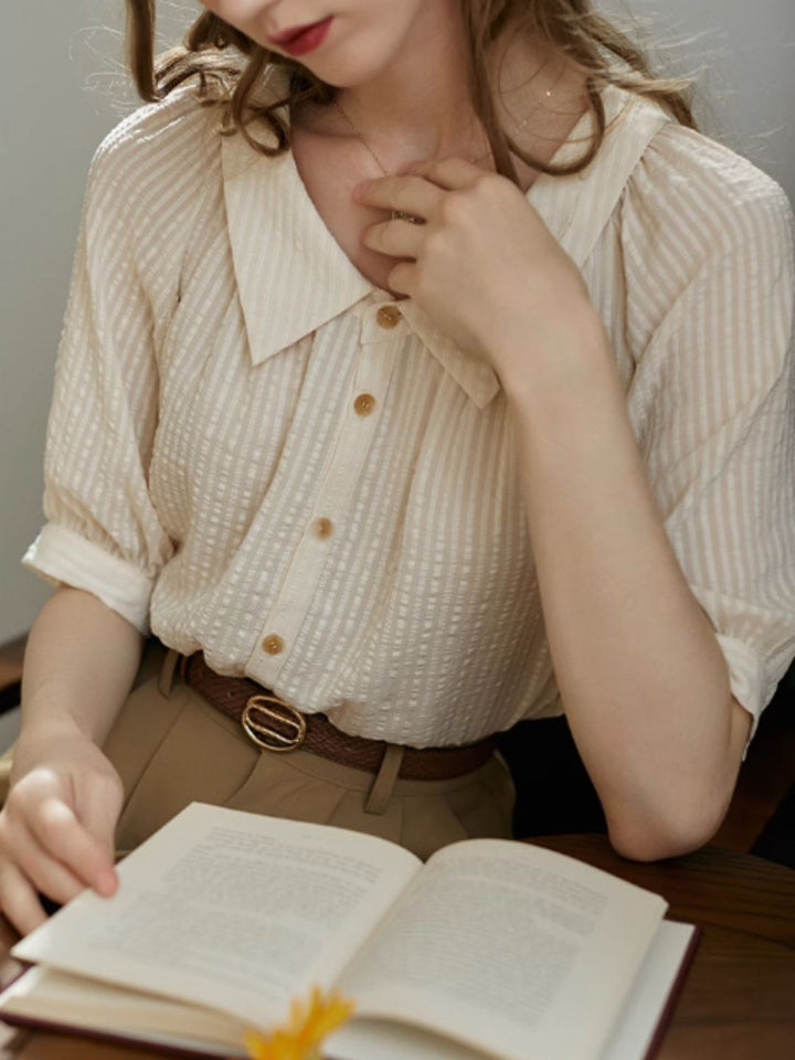Textured Short-sleeved Shirt