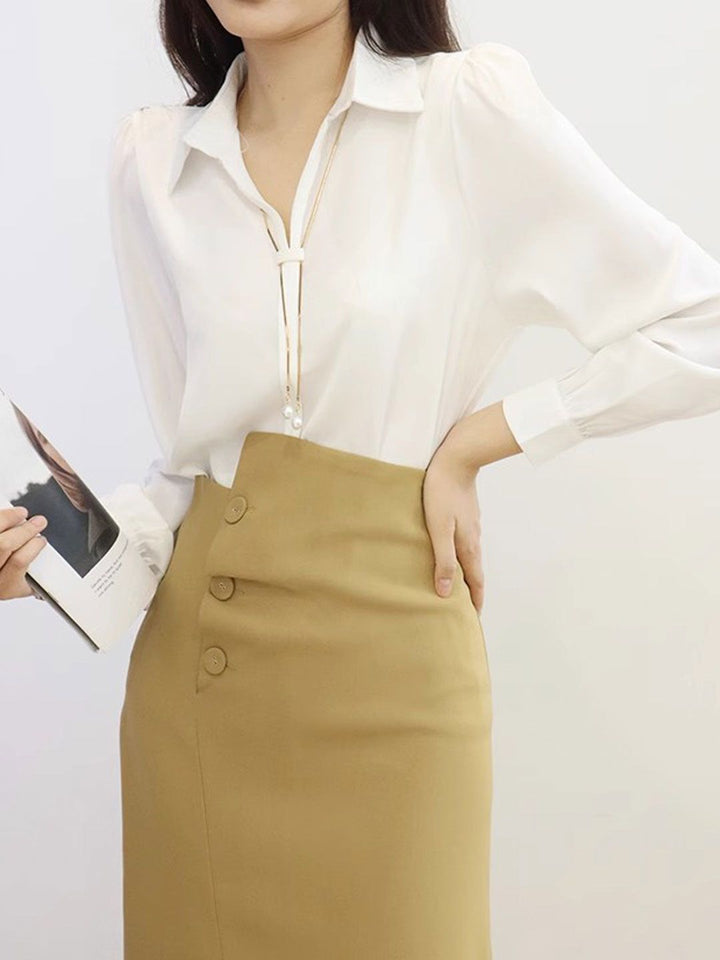 Elegant V-Neck Satin TOP