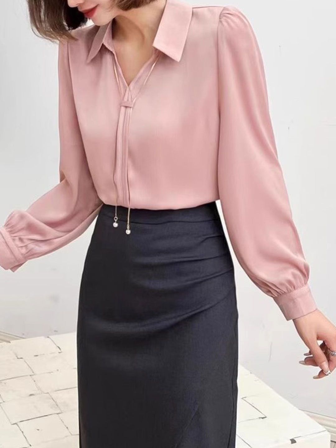 Elegant V-Neck Satin TOP
