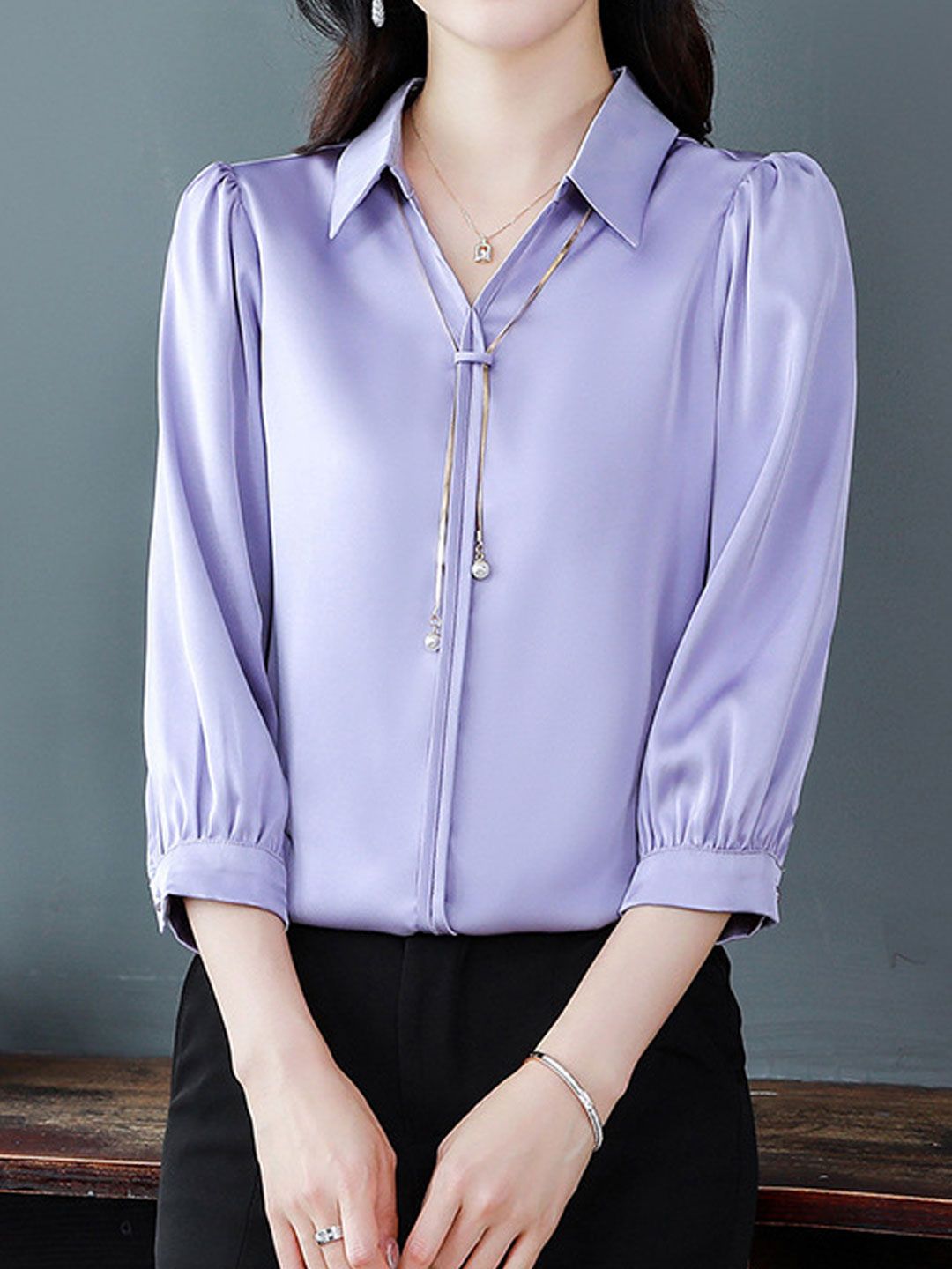 Elegant V-Neck Satin TOP