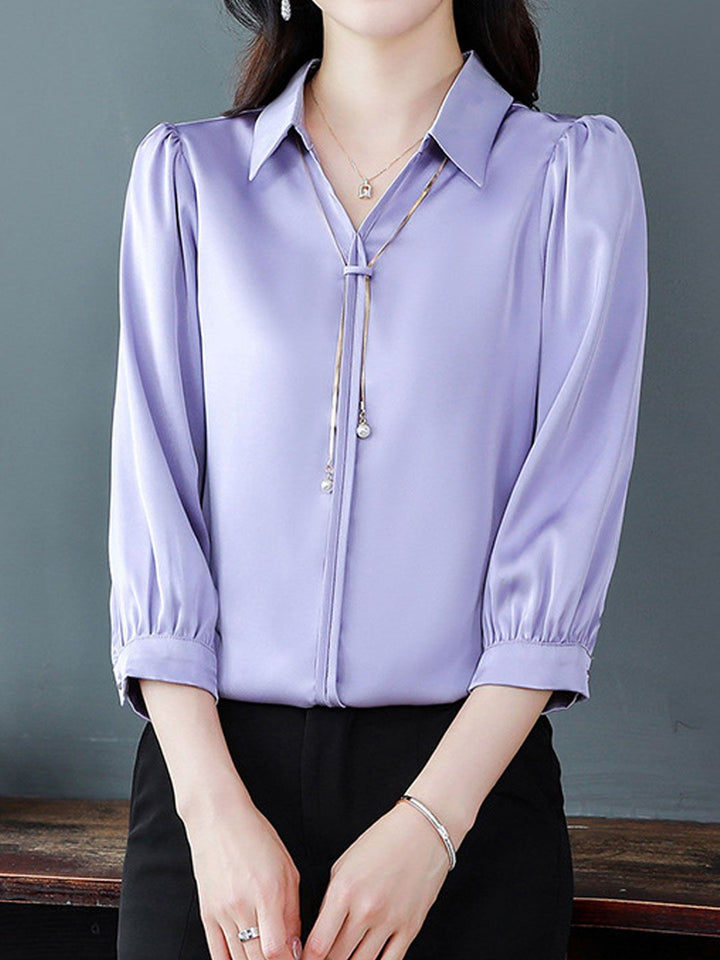 Elegant V-Neck Satin TOP