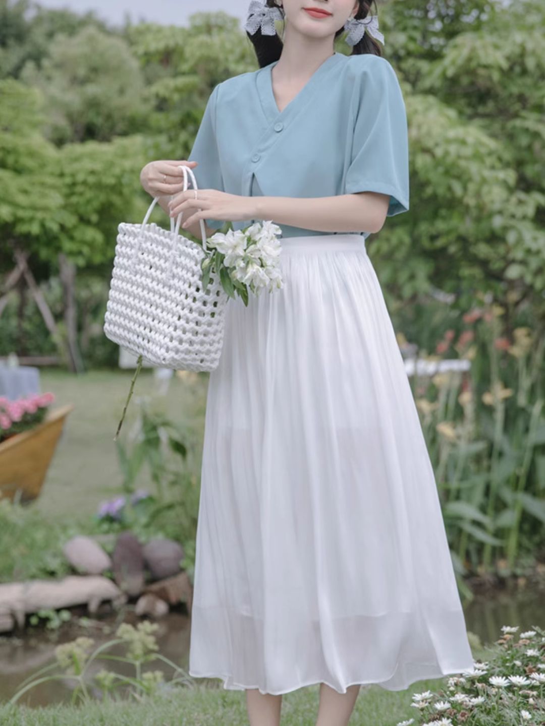 High Waist A-line Skirt