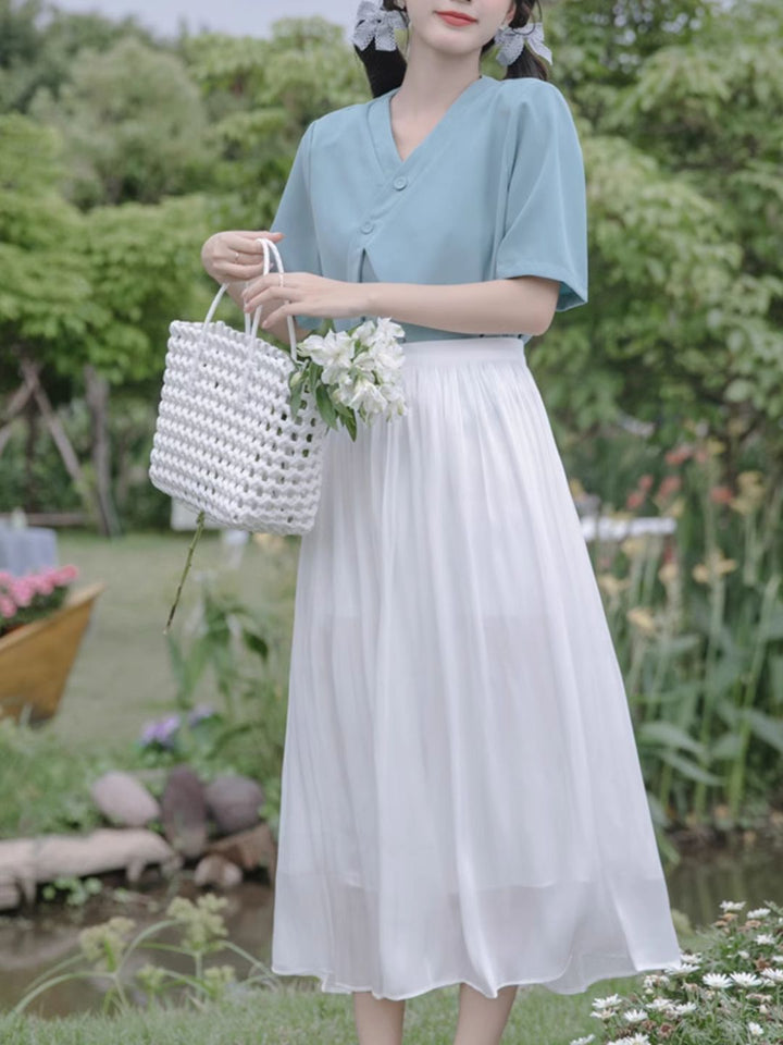 High Waist A-line Skirt