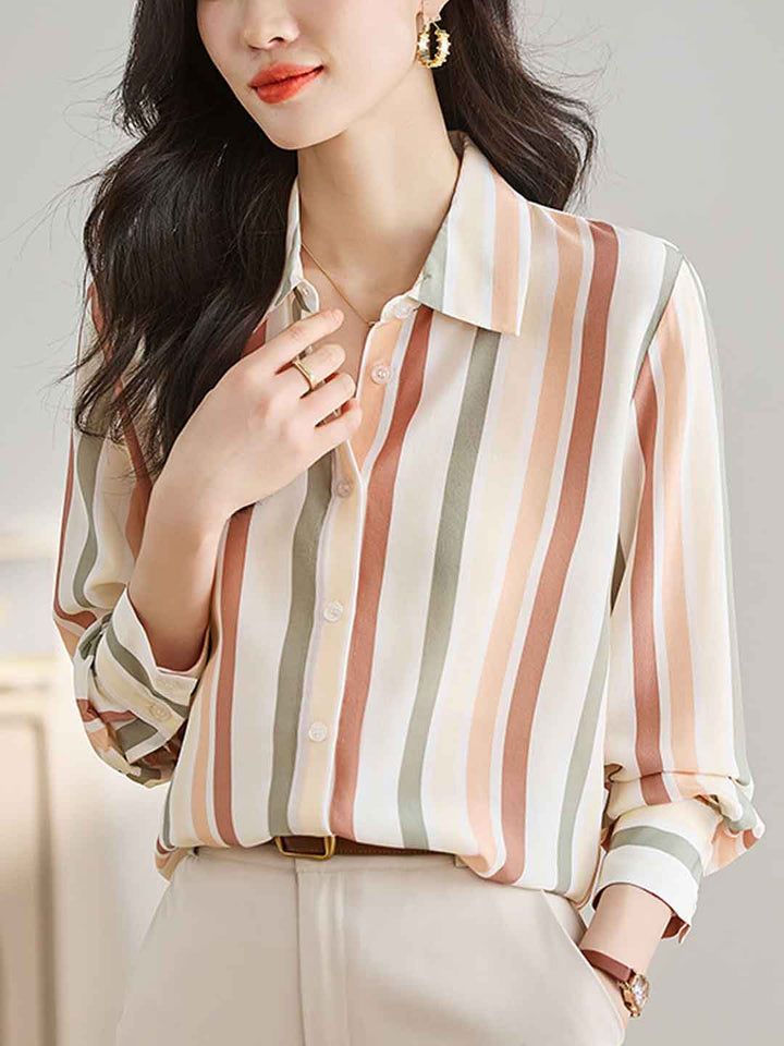 Striped Long Sleeve Shirt Top