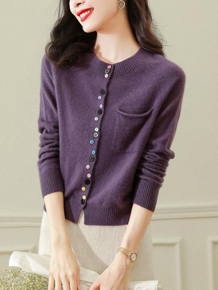 Colorful Button Cardigan Sweater
