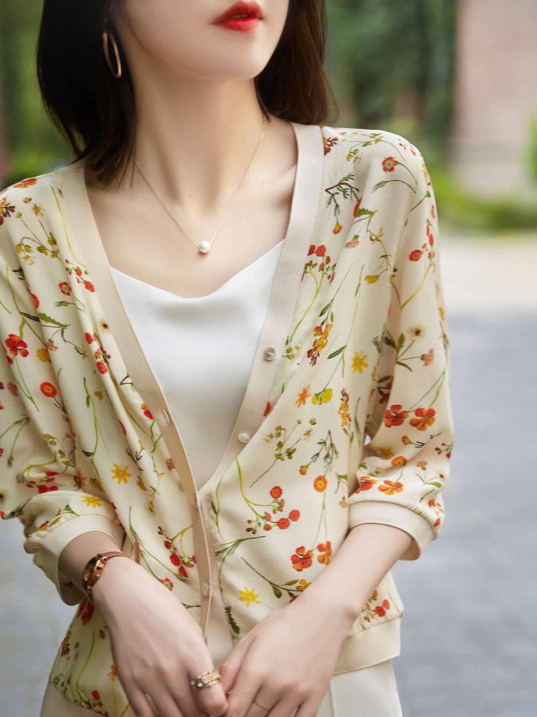 V-neck Floral Shirt