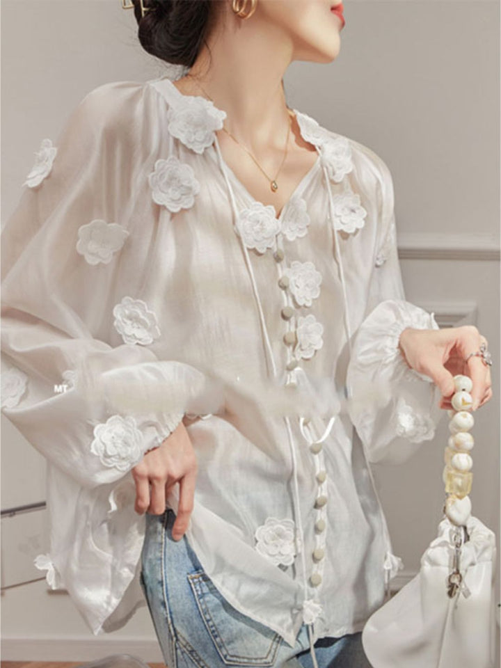 Embroidered Flower Top
